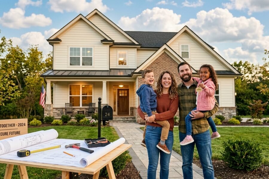 Consórcio de Imóvel R$480.000 Family_in_front_of_new